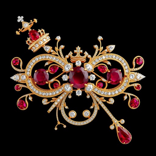 Flame type ruby hair pin