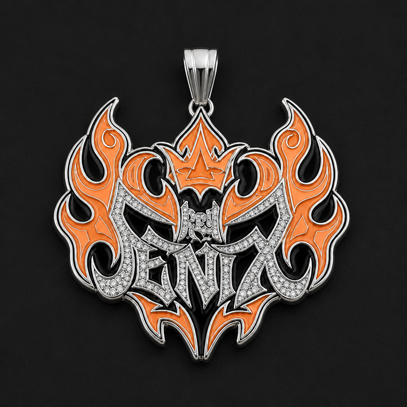 change the color from yellow to light orange
edit the attached jewelry design with these instructions: change the color from yellow to light orange. keep it photorealistic, just the design no text