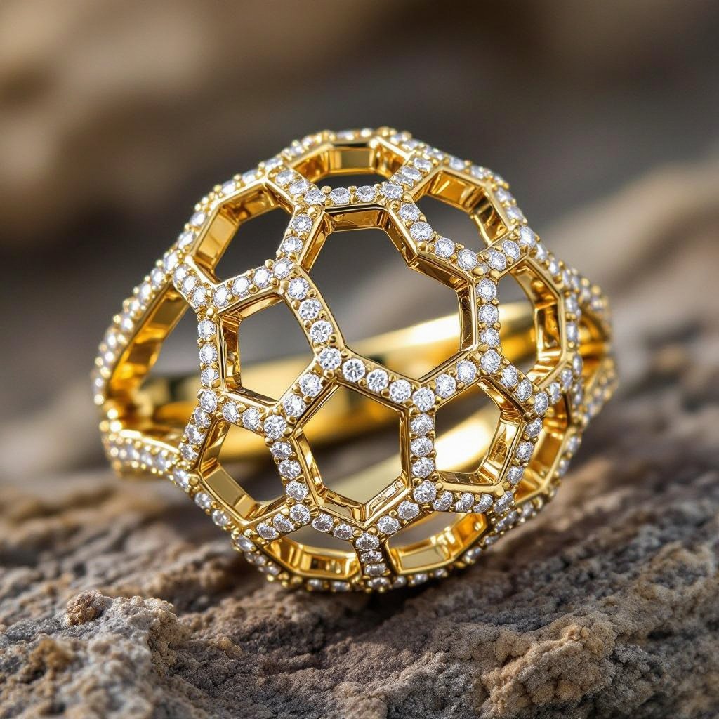Honeycomb figurative  rings 