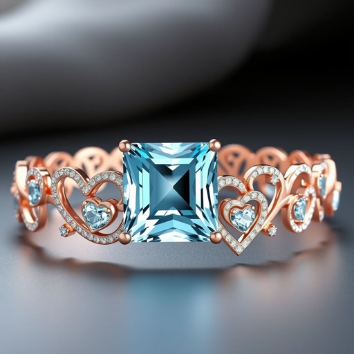 A princess cut aquamarine gemstones 30 carat, with VVS and M bracelet