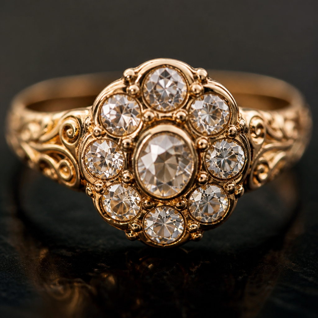 A victorian women's ring
photorealistic jewelry design, A victorian women's ring, victorian style, just the design no text