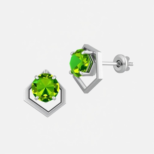 Peridot silver Studs 