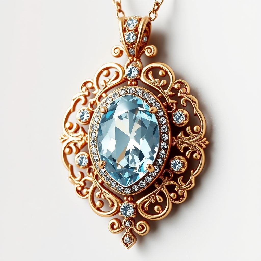 Ladies pendent  with single stone of kite shape and small diamonds surrounding 
