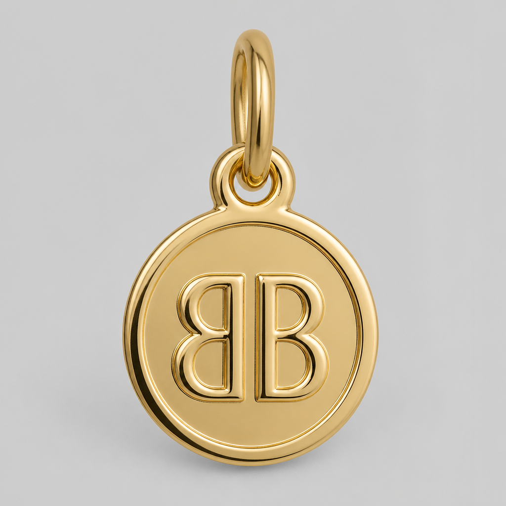 Create simple pendant for Brahmin bag company, in gold, show their logo on tag
photorealistic jewelry design, Create simple pendant for Brahmin bag company, in gold, show their logo on tag, just the design no text