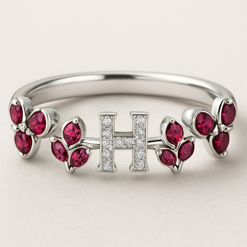 ruby buds  with H Letter