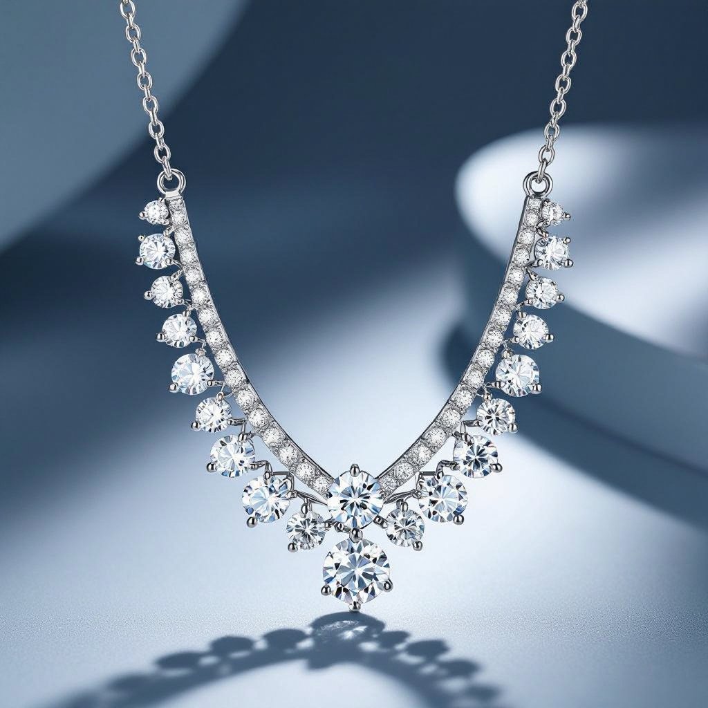 Multi shaped fancy shape diamond long neckalace
