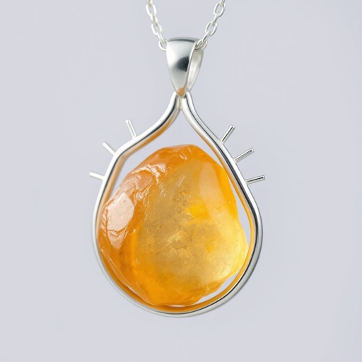 Create a pendant with raw natural gemstone pendant shall look like sun rising. Using minimal silver 