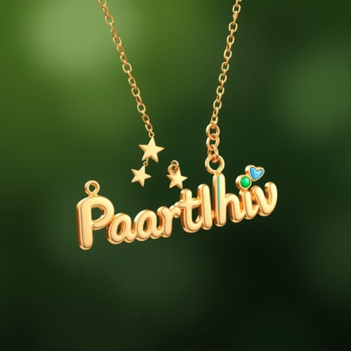 Paarthiv name chain pendant for kids