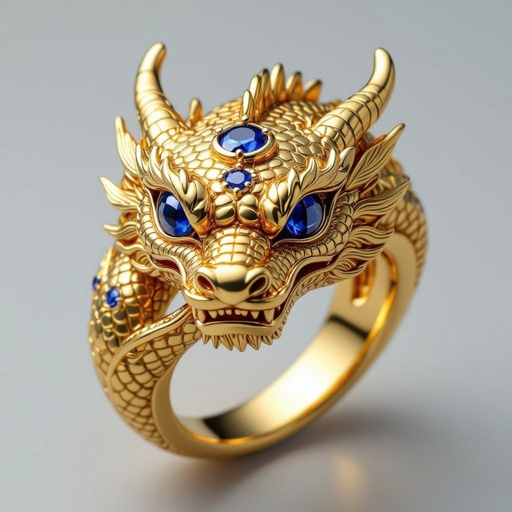 Sapphire dragon ring