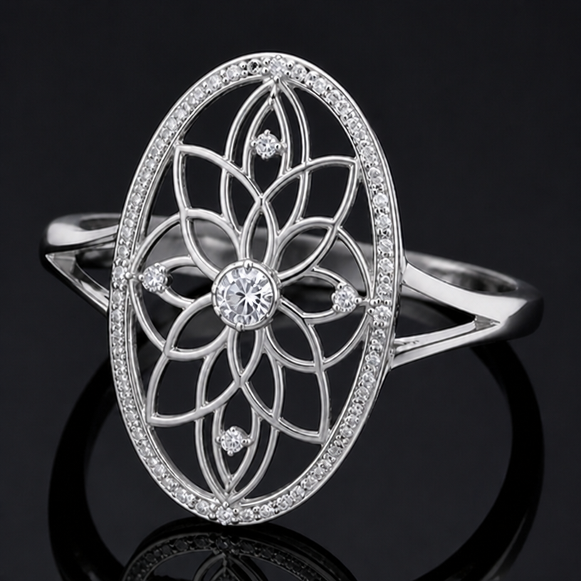 Diamant un peu plus gros dans le centre
edit the attached jewelry design with these instructions: Diamant un peu plus gros dans le centre. keep it photorealistic, just the design no text