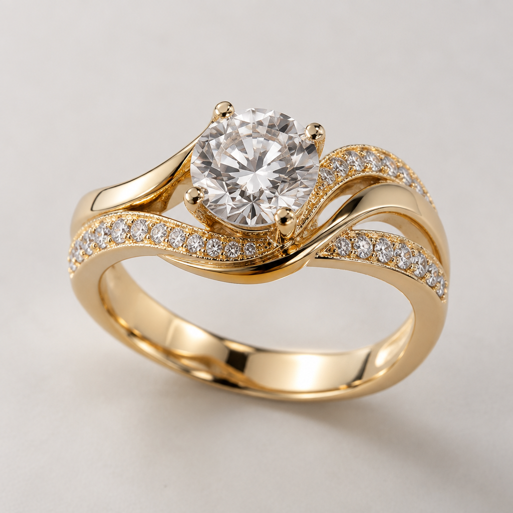 A women's ring
photorealistic jewelry design, A women's ring, modern style, just the design no text