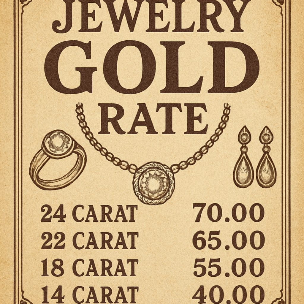 Create a jewellery gold rate poster