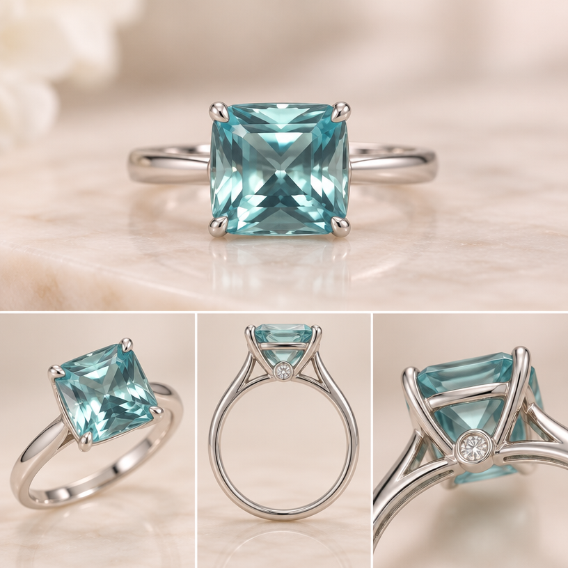 A women's ring suitable for daily wear. 2.8 ct basket with hidden diamond accent
using the attached image as a visual reference, create A women's ring suitable for daily wear. 2.8 ct basket with hidden diamond accent. photorealistic, just the design no text