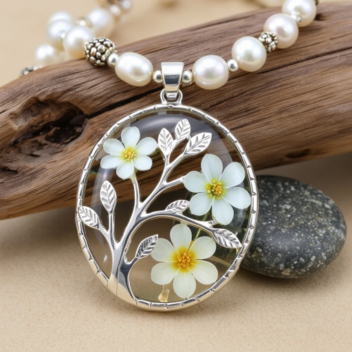 Design high quality jolleria with real flowers with resin estons Perla’s naturals and pebbles