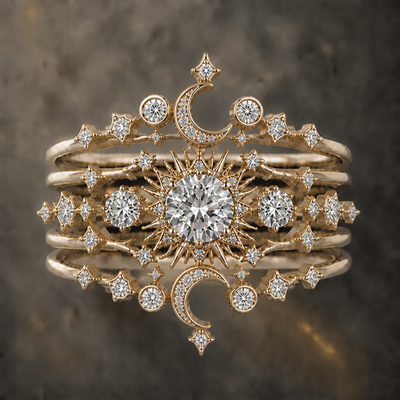 Edit moon directions
edit the attached jewelry design with these instructions: Edit moon directions. keep it photorealistic, just the design no text