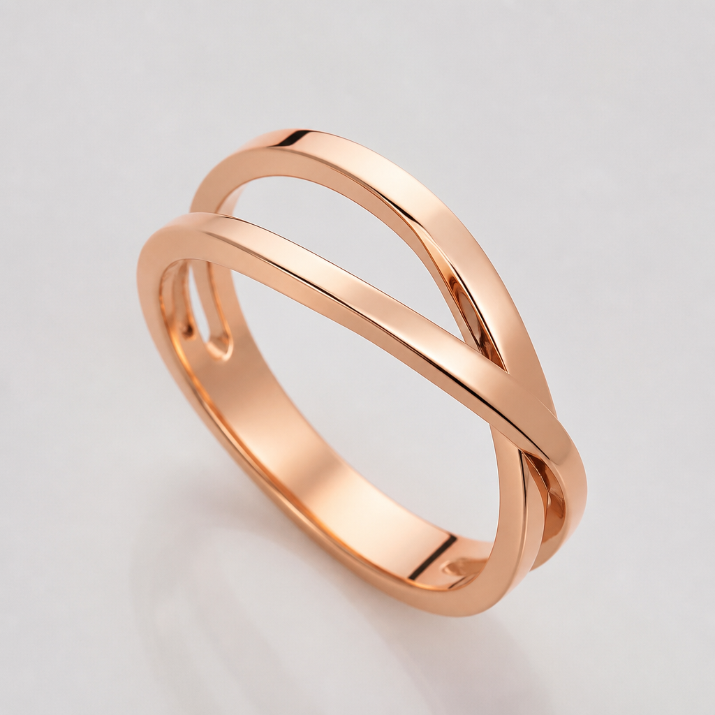 A women's ring made of rose gold
photorealistic jewelry design, A women's ring made of rose gold, modern style, just the design no text