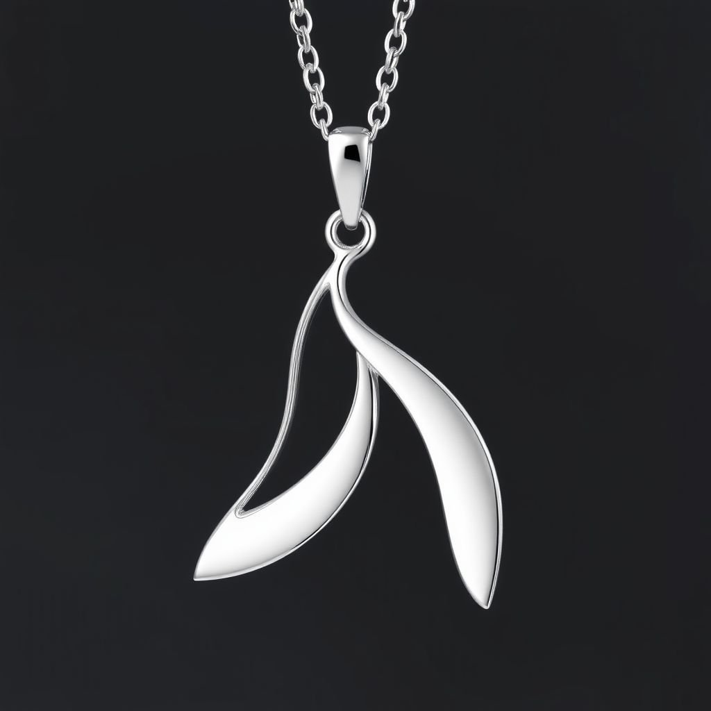 Silver pendant in the shape of figure skates then remove boots and leave only blades and color one blade only of turquoise