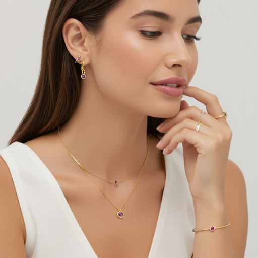 Necklace ,earring and ring design with colorful spinel 
