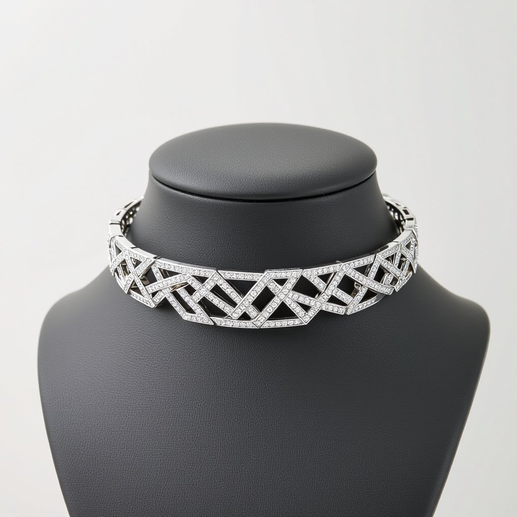 Geomatric choker of daimonds oaf architecture and edue bpoilmes and shapes vibes