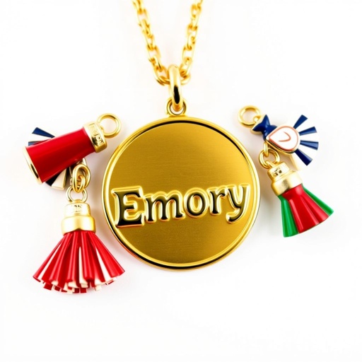 Medal necklace that is good for a cheerleaderl that says Emory