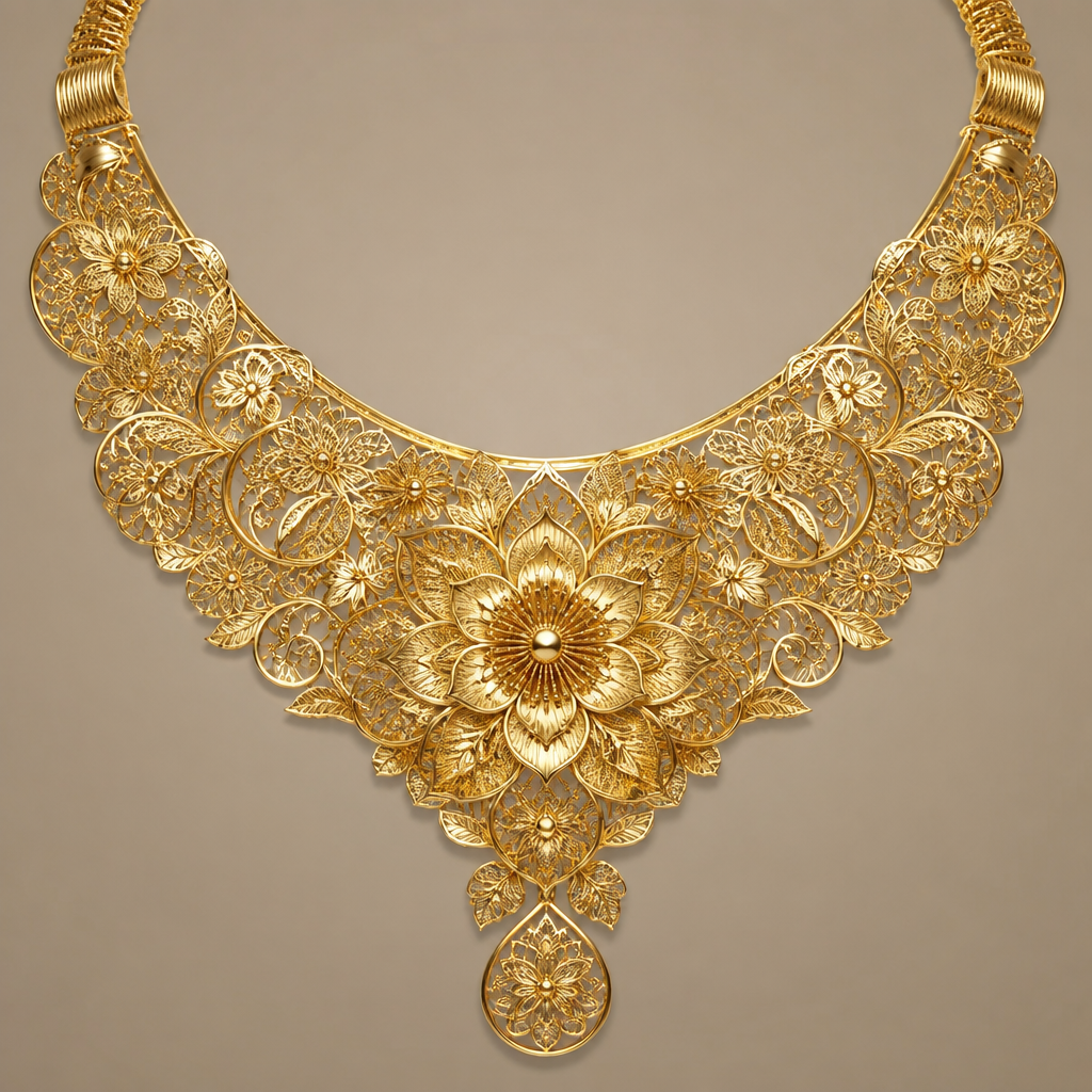 Gold necklace big size