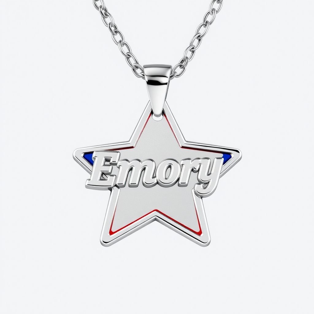 Medal necklace that is good for a cheerleader that says Emory