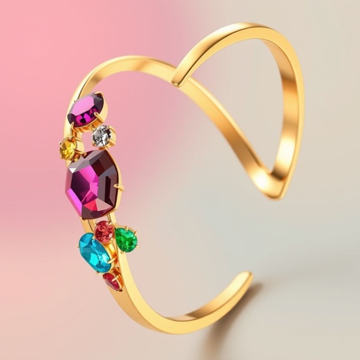 Jewellery golden and colourful diamond