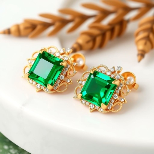 A emerald cushion cut, with VS and 50 carat earrings