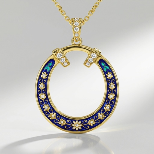 Gold set of Create a design of iron horseshoe of modern enamel colored