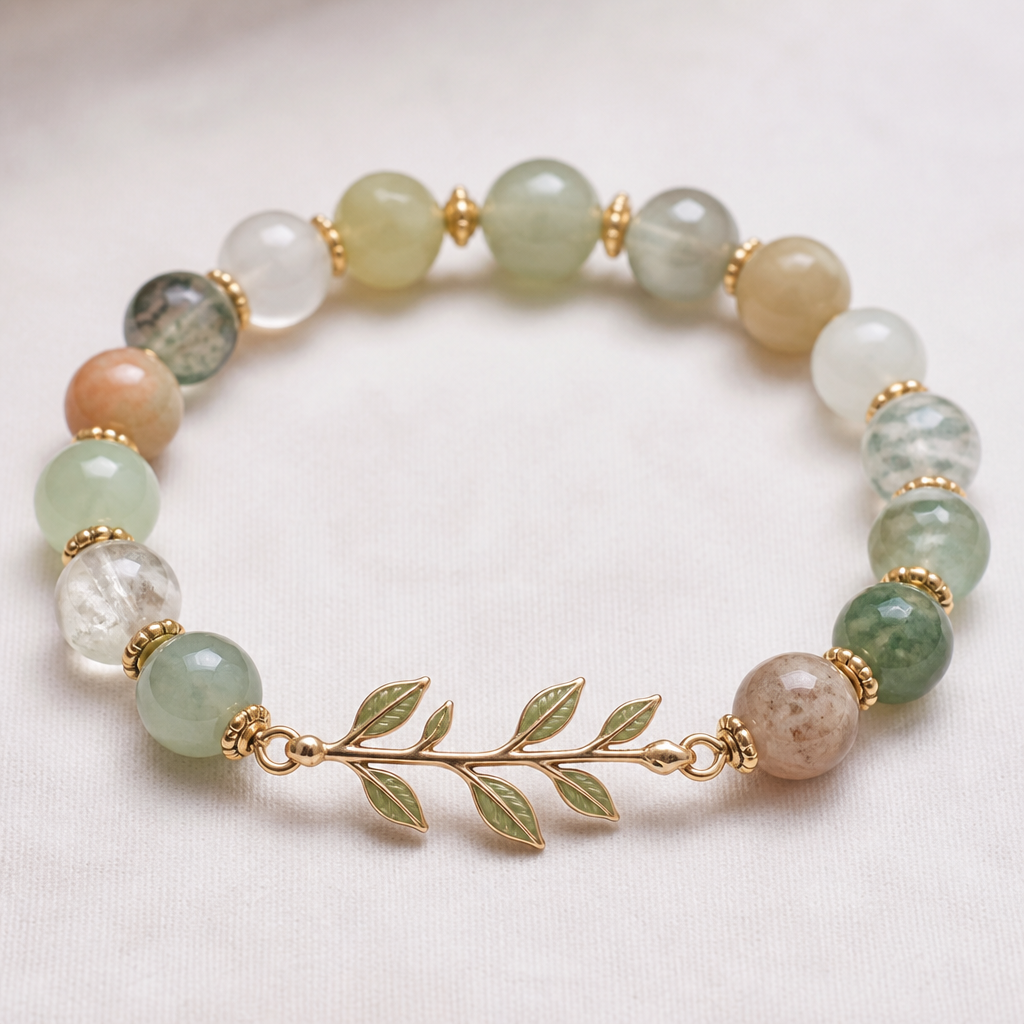 A nature women's bracelet suitable for gift. beaded stretch beacelet
photorealistic jewelry design, A nature women's bracelet suitable for gift. beaded stretch beacelet, nature_inspired style, just the design no text
