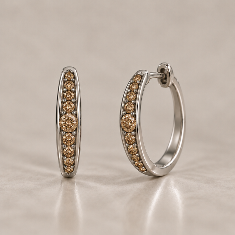Make the height of the earrings 16 mm
edit the attached jewelry design with these instructions: Make the height of the earrings 16 mm. keep it photorealistic, just the design no text