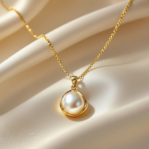 Украшение на шею золотая цепочка с подвеской в виде ракушки с жемчугом внутри