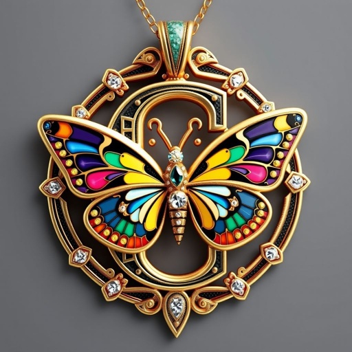 Letter c with butterfly