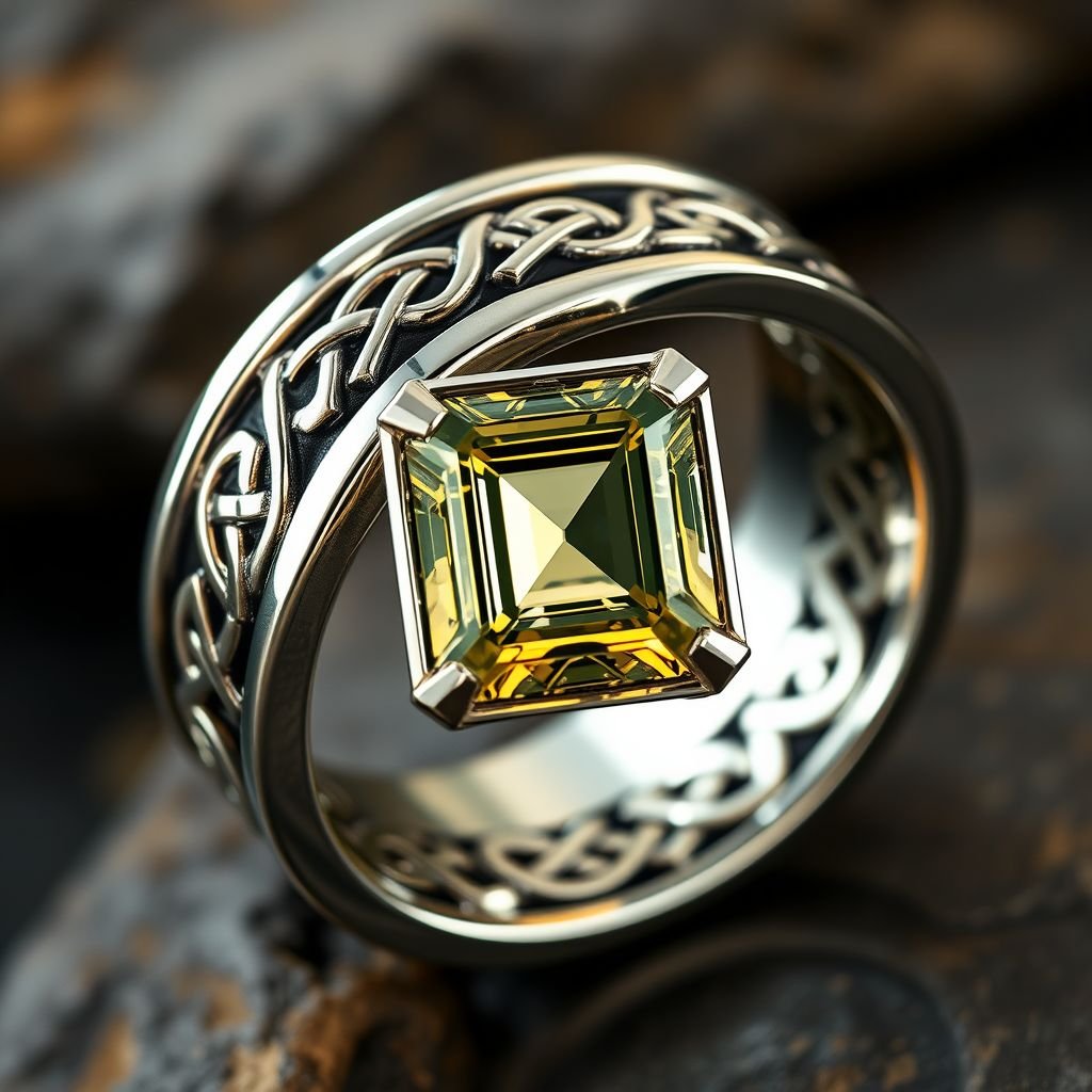 Tungsten with a emerald cut pyrite