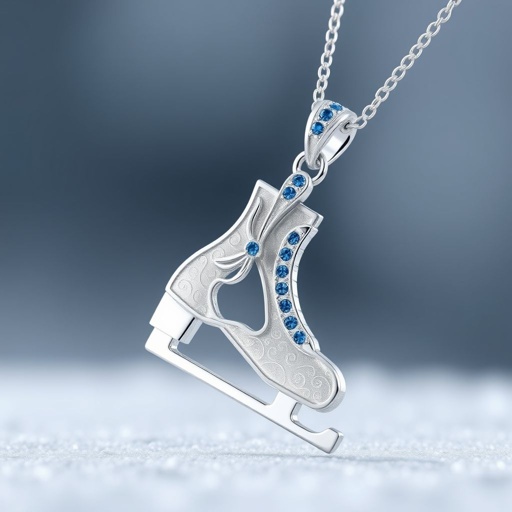 Silver pendant in the shape of skating blade only