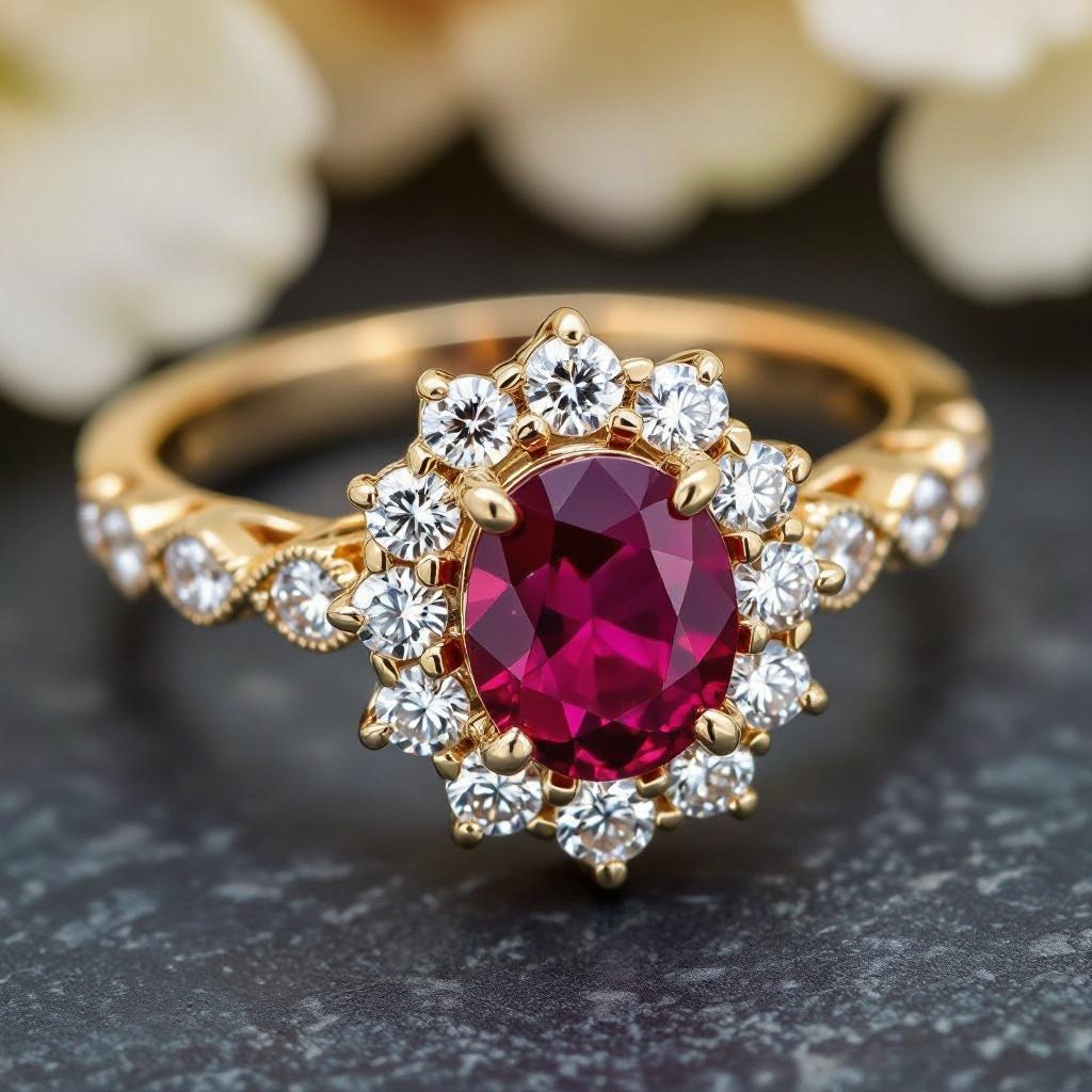 Ruby and diamond set