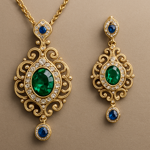 need an elegant gold jewellery in turkish design 
