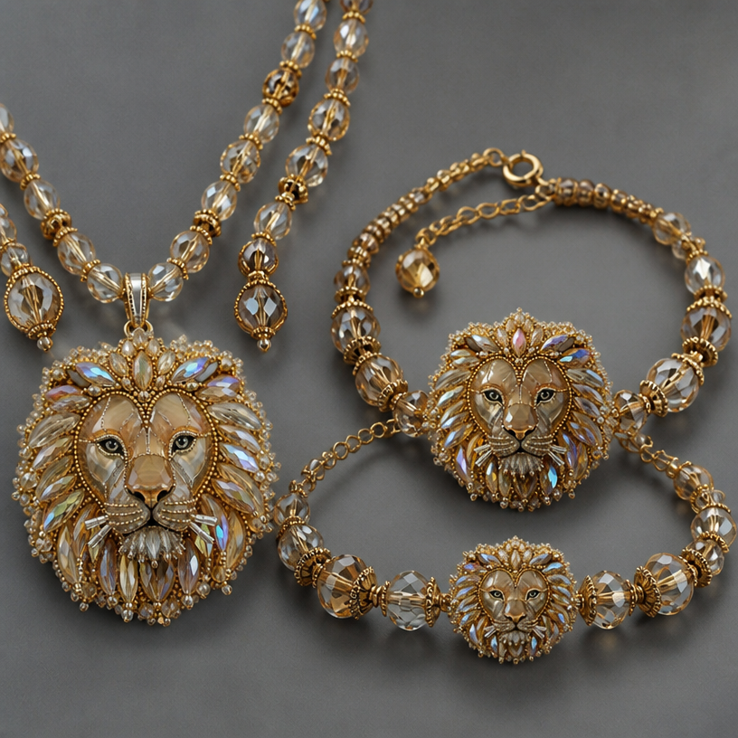 Couer de lion is a jewelry brand… necklace and beacelets
edit the attached jewelry design with these instructions: Couer de lion is a jewelry brand… necklace and beacelets. keep it photorealistic, just the design no text