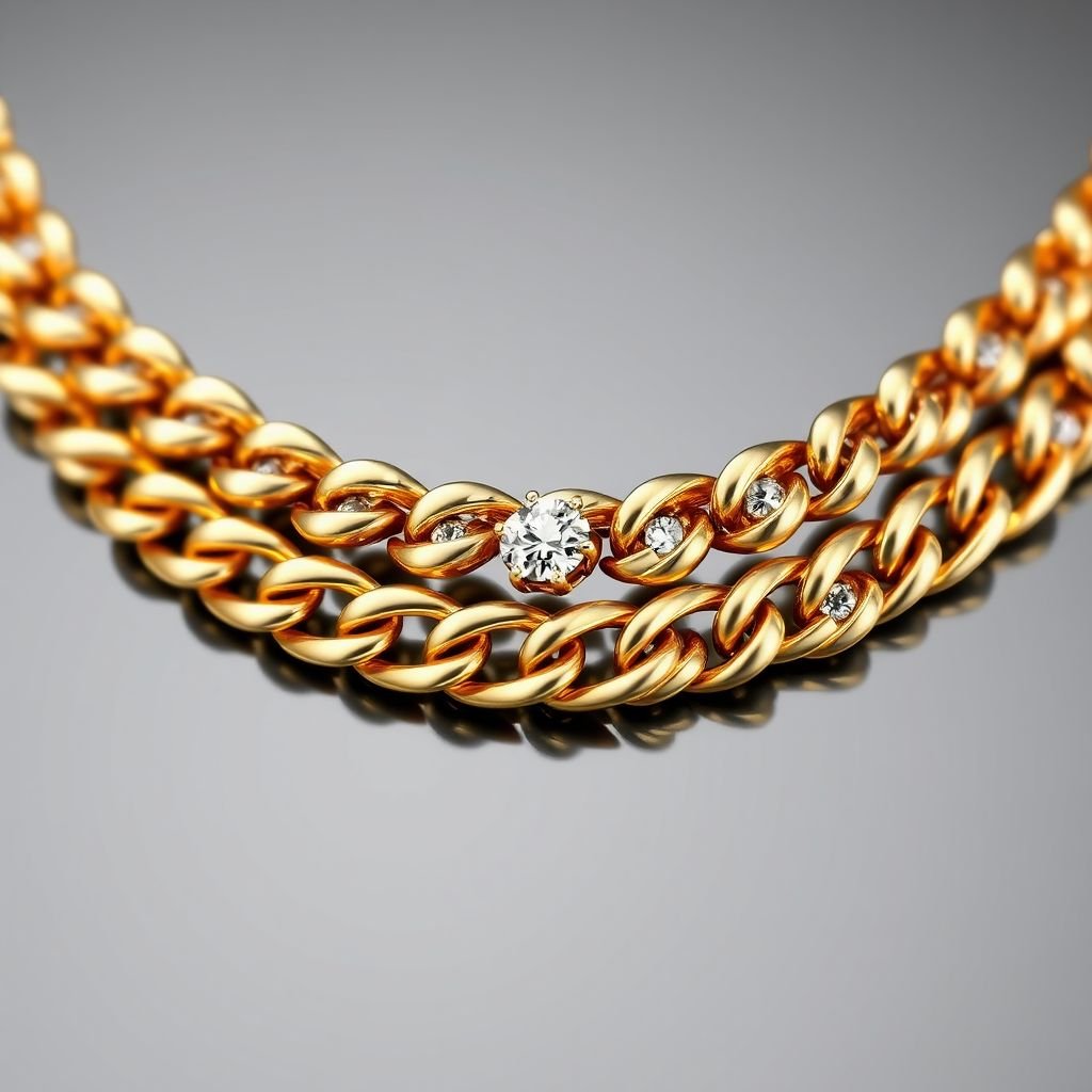 Cuban chain with diamonds