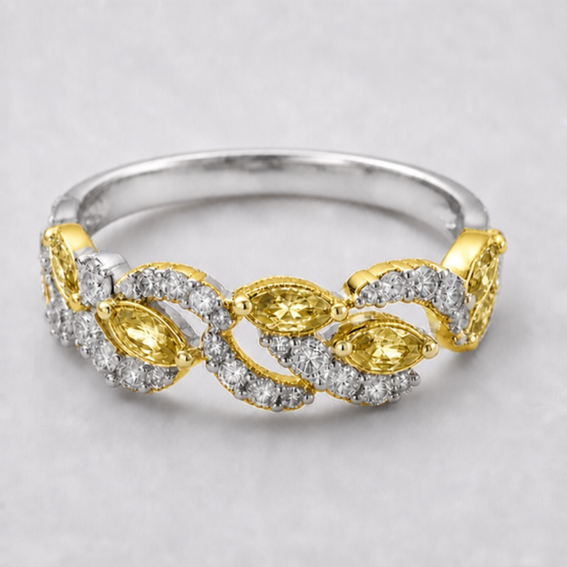 instead of rose gold, use yellow gold as a cent
edit the attached jewelry design with these instructions: instead of rose gold, use yellow gold as a cent. keep it photorealistic, just the design no text