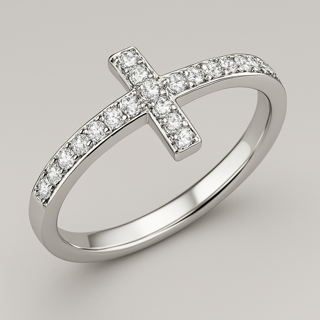 pave t bar ring with diamond