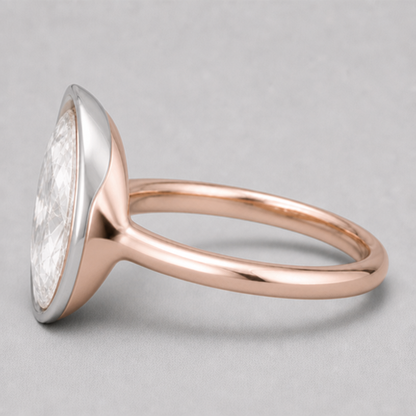 the platinum and rose gold has to connect seamlessly
edit the attached jewelry design with these instructions: the platinum and rose gold has to connect seamlessly. keep it photorealistic, just the design no text