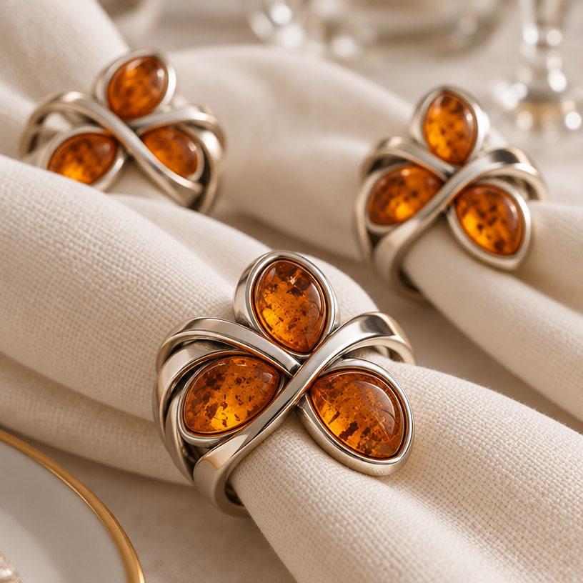 Trilapis dobilo ziedai , serveteliu ziedai restoranui
edit the attached jewelry design with these instructions: Trilapis dobilo ziedai , serveteliu ziedai restoranui. keep it photorealistic, just the design no text