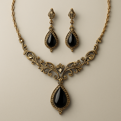 Sleek Necklace with earrings 
