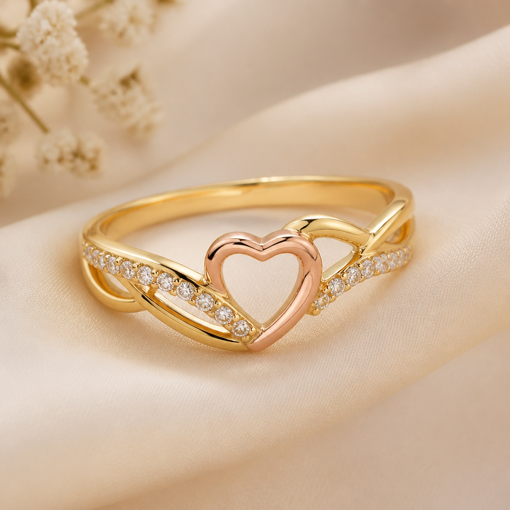 A women's ring. demi fined jewelry.... trendy yet unique....gold and rose gold in color.....for page named KT jewelry....fresh new girly elegant jewelry pieces like earrings ring bracelet neckpiece ankle
photorealistic jewelry design, A women's ring. demi fined jewelry.... trendy yet unique....gold and rose gold in color.....for page named KT jewelry....fresh new girly elegant jewelry pieces like earrings ring bracelet neckpiece ankle, modern style, just the design no text