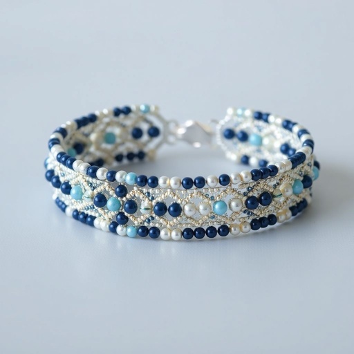 Tu peux me créer un bijou en perles Miyuki donc des petites perles d’origine japonaises, mais elles sont vraiment toutes petites avec un métier à tisser