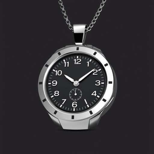 A watch necklace with numbers on both the sides of the neclace