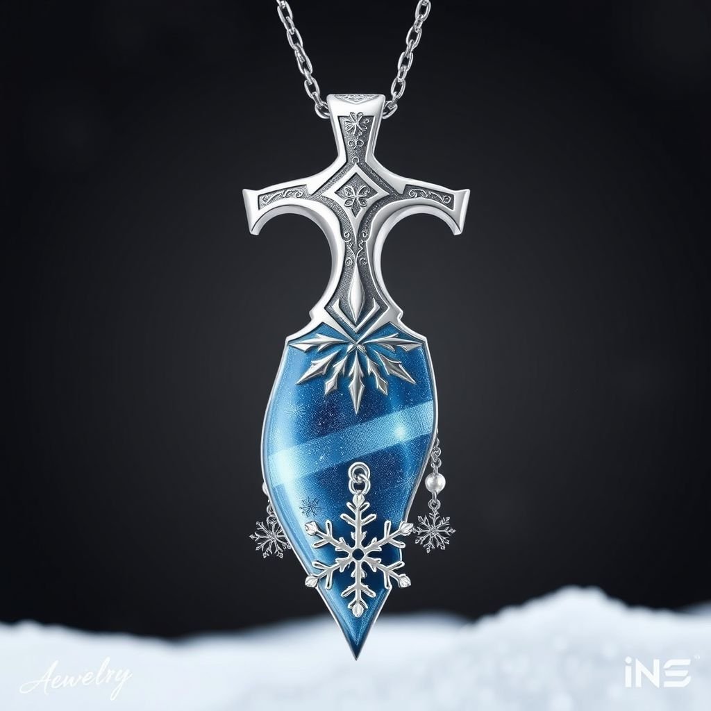 Silver pendant in the shape of ice blade only