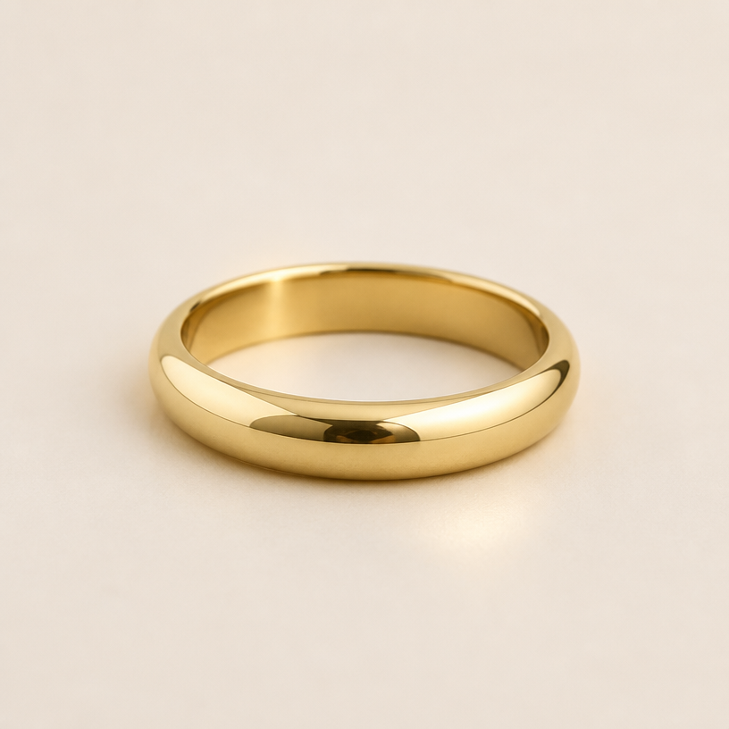 A minimalist women's ring made of gold
using the attached image as a visual reference, create A minimalist women's ring made of gold. photorealistic, just the design no text