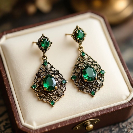 Statement earrings green